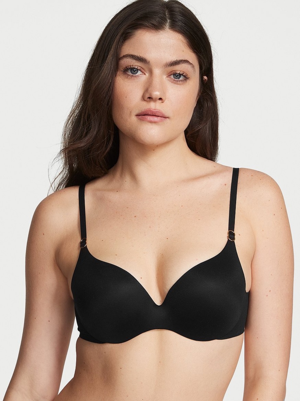 36C Victoria Secret Love Cloud Perfect Shape Incredible Push Up Black Bra Gold